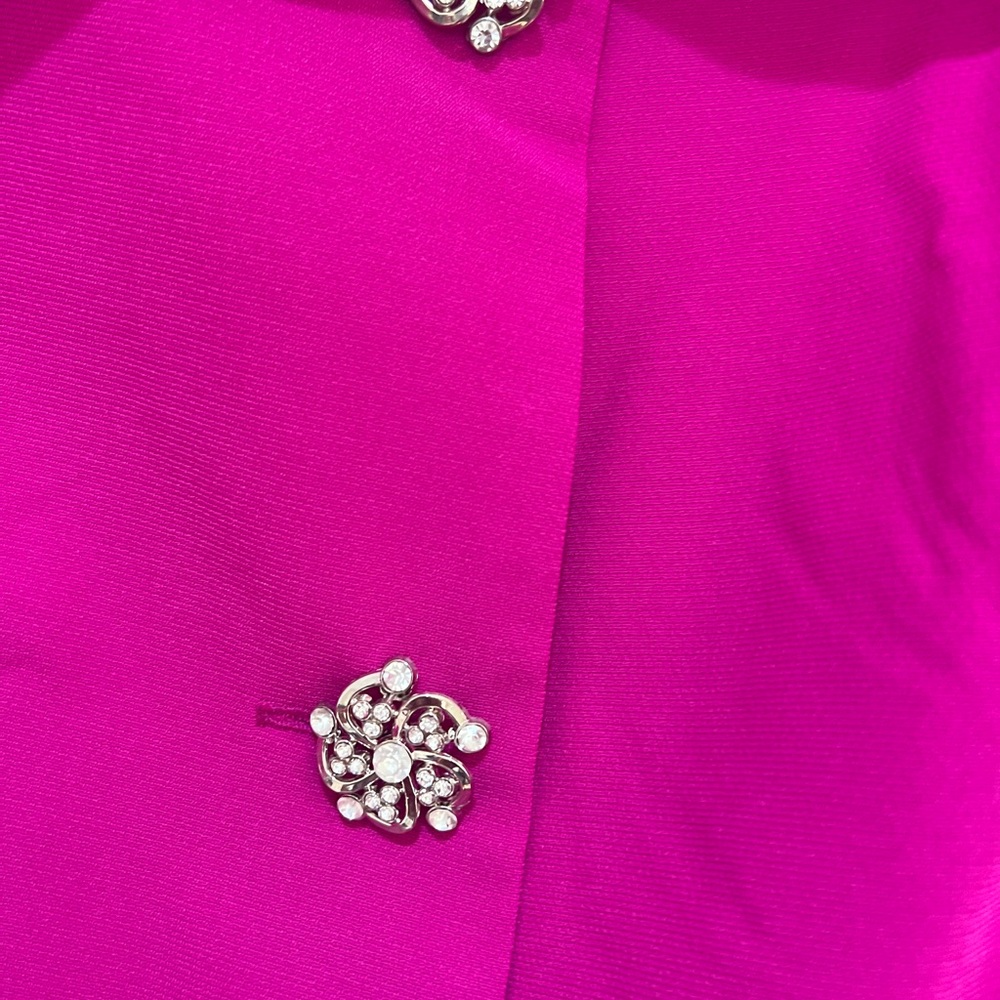 GMI Geometric Collar  Magenta Skirt  Top Suit  Set Size 10 Church Formal Wedding - Picture 7 of 16